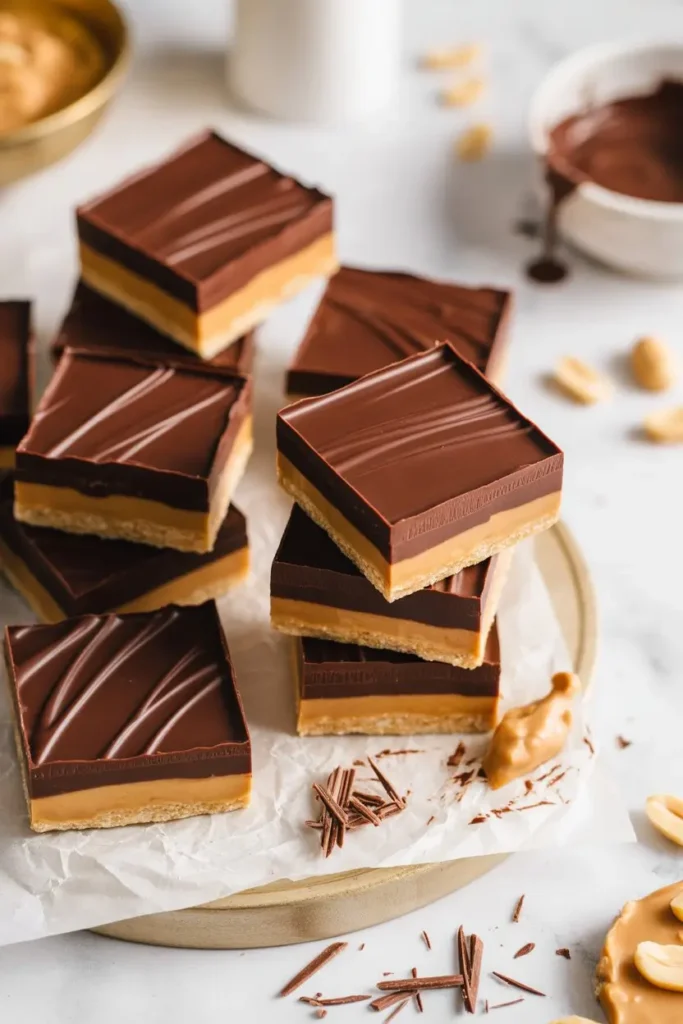 Dark chocolate peanut butter bars