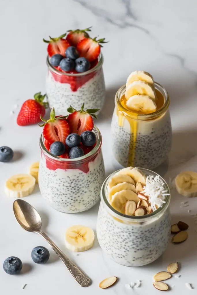 Vanilla bean chia pudding trio